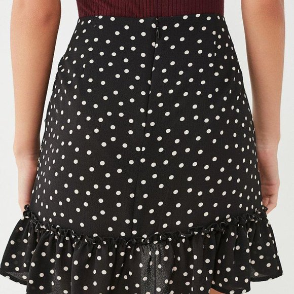 Urban Outfitters Black Ruffle Polka Dot Wrap Skirt - Picture 7 of 7